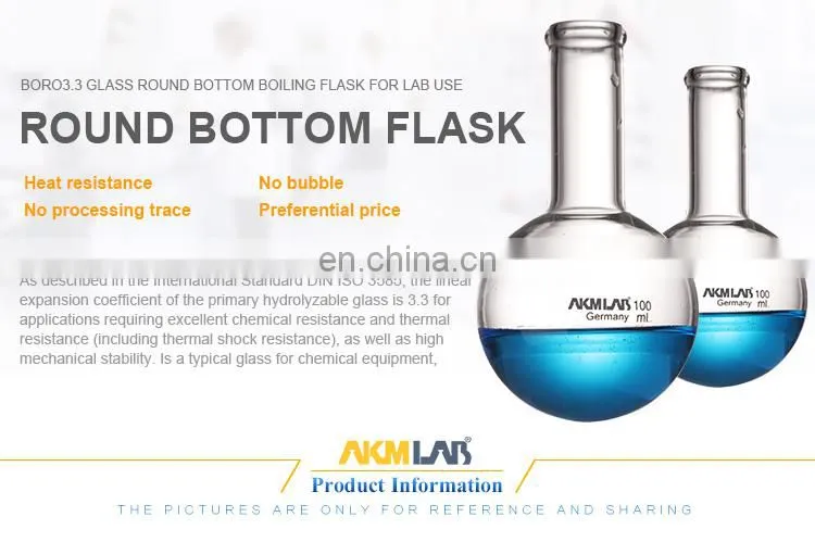 AKMLAB Borosilicate Glass 250ml Round Bottom Boiling Flask