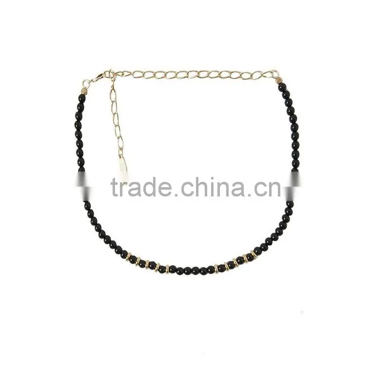 DC03-18 2016 Hot fashion rope necklace Natural stone bead necklace