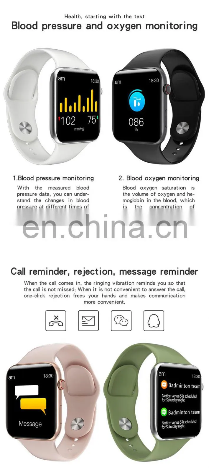2020 New Amazon best selling body temperature smart watch pedometer heart rate smart bracelet reminder sports bracelet
