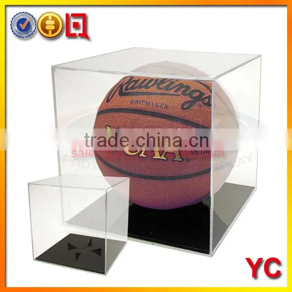 Countertop Acrylic Display Case Basketball Stand with Black Base