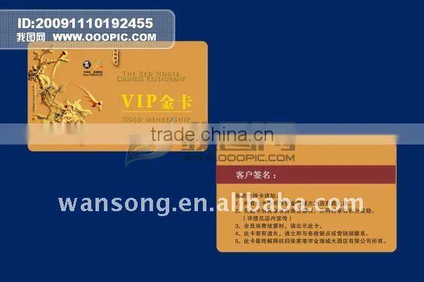 Best-selling custom made plastic VIP card with factory price