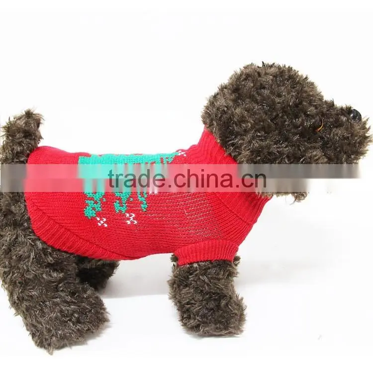 factory supply 100% cotton knitted pattern dogs sweater coat for winter