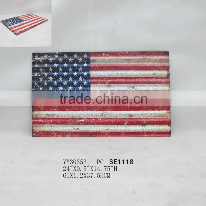 wave shape USA flag metal wall arts
