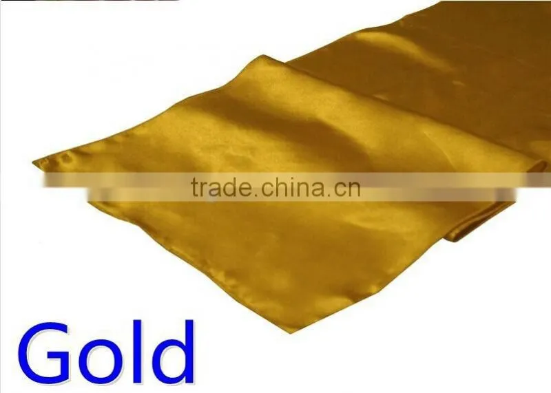 hot selling ployester satin table runner for wedding decoration, willow green color