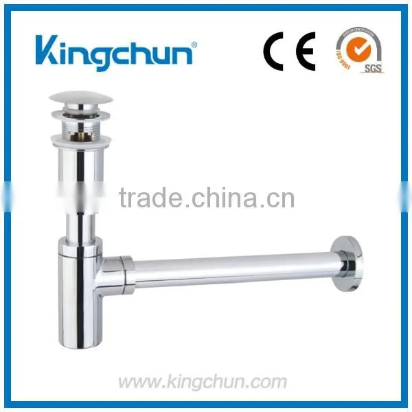 Late-model chrome plated bottle trap brass waste pop up basin accessories sink siphon(J220-F1)