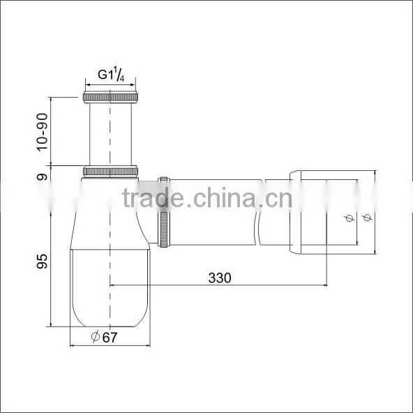 Sanitary Suppliers Basin Sink Accessories Brass Waste Bottle Trap Chrome Plated(J283-B)
