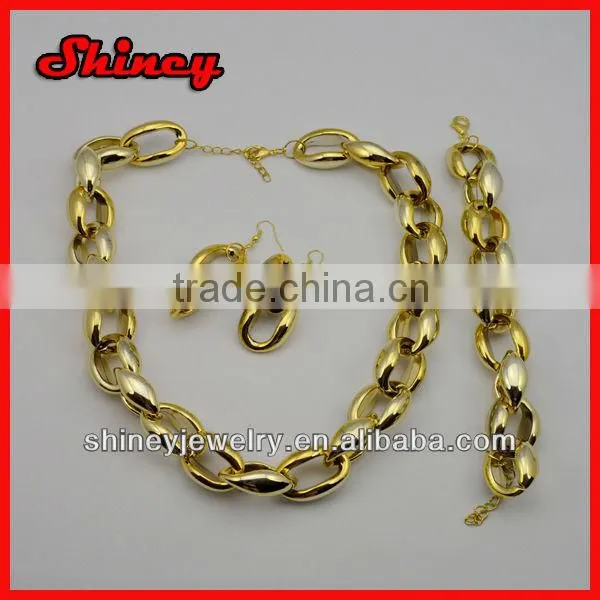varous fashion styled HOT link chain 18 carat gold jewelry sets