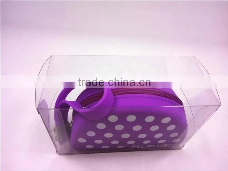 Top Quality Unique Zipper Design Wallet Plastic Coin Pocket Soft Rubber Coin Purse