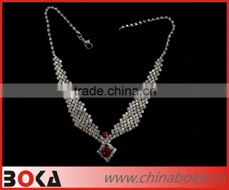 BOKA high quality bridal crystal neck trim, sexy rhinestone necklace for evening party