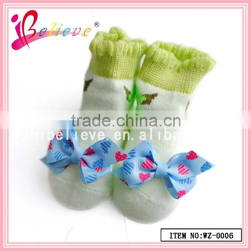 100% cotton thin socks wholesale elite socks,baby socks with ribbon bow
