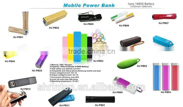 factory directly offer gold bar portable power bank 10000mah with smart shape