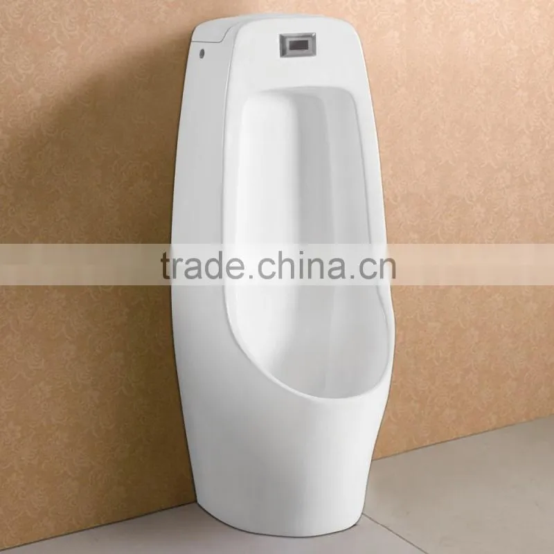 Modern Style Floor Standing White Glazed Ceramic Sensor Urinal