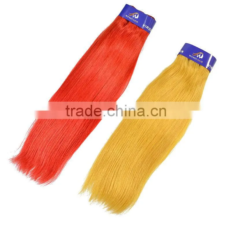 Cheapest Price Top 10 Authentic Guaranteed Wonderful No Mix Two Colors Red Yellow Virgin Malaysian Hair Wavy