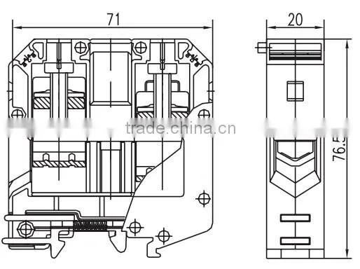 UK50 screw frame type terminal block for large current