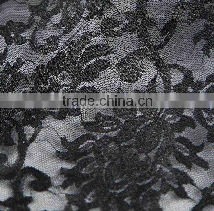 wholesale cheap sexy black 100 poly voile lace embroidered fabric