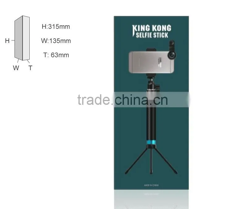 King Kong Luxury Bluetooth wireless Selfie Stick Handheld Brushed Metal Monopod Shutter Extendable For ios/Android MT5556