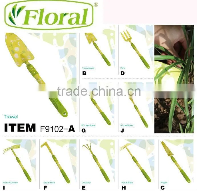 long steel handle floral garden tools