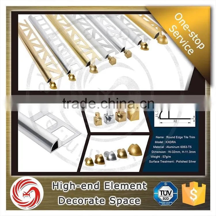Quality and quantity assured aluminium quarter round tile trim aluminium metal tile trim