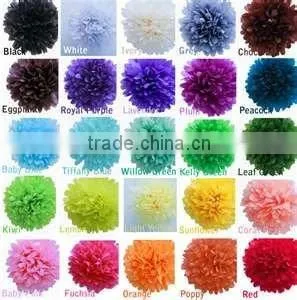 colorful tissue flowers
