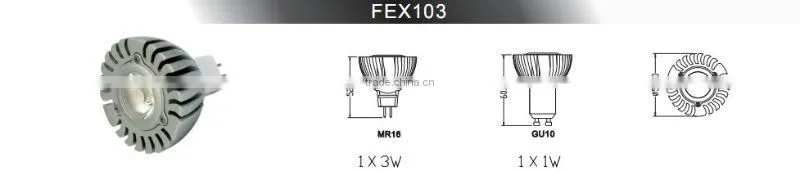 2700-7000K led spotlights 1 w/ 3w