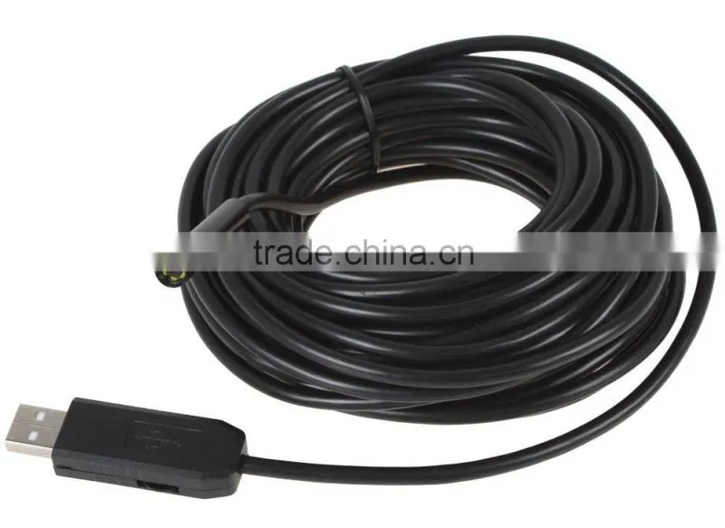 15M Cable 7mm Lens USB Endoscope Pipe Inspection Camera Borescope 6 LEDs IP67 Waterproof Mini PC Tube Snake