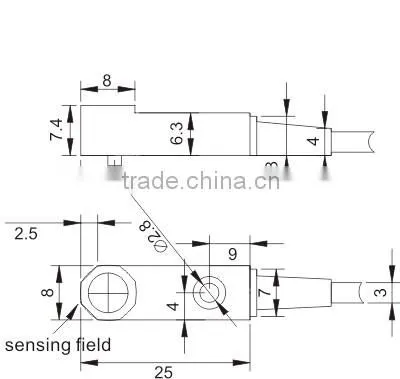 F3N Series Small Rectangle Proximity Sensors, IP 67, Dual LED, Can Be Customized 5VDC Inductance Proximity Switch