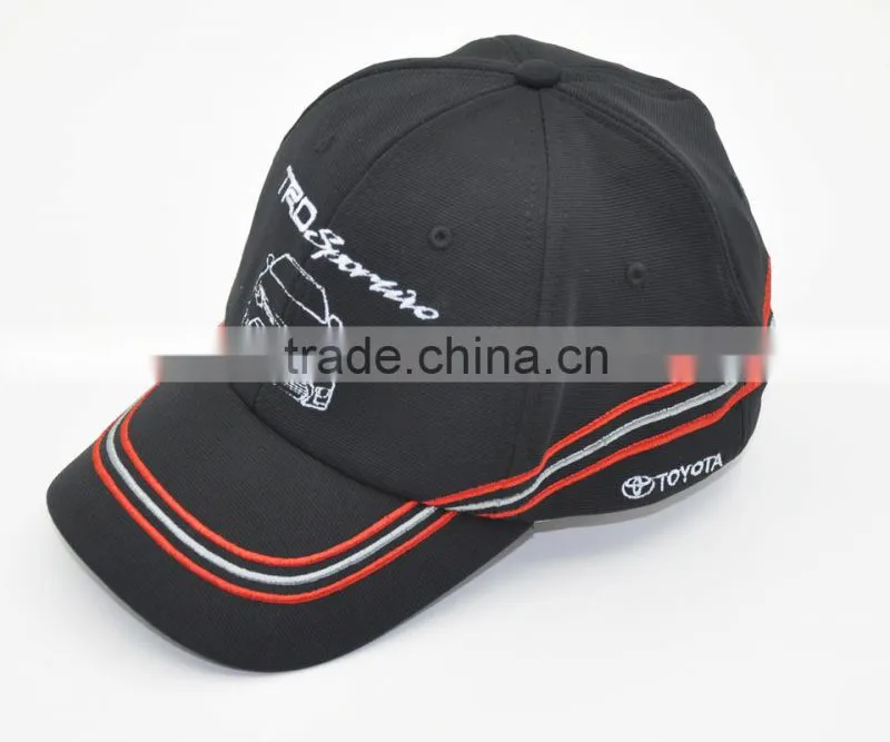 Hot!!! High Quality Durable Embroidery Outdoor Sport Curve Custom promotional Black Colour Cotten-dacron textile Baseball Hat