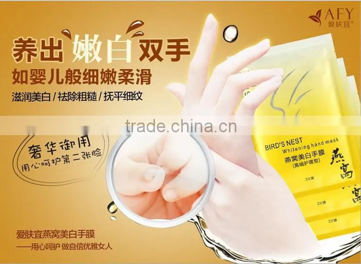 Soft repair desalt splash whitening soothe cracks hand peeling mask Rose whitening peeling moisture hand mask