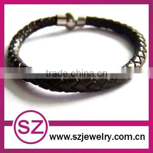pub0036 new fashion leather wrap magnetic clasp bracelet
