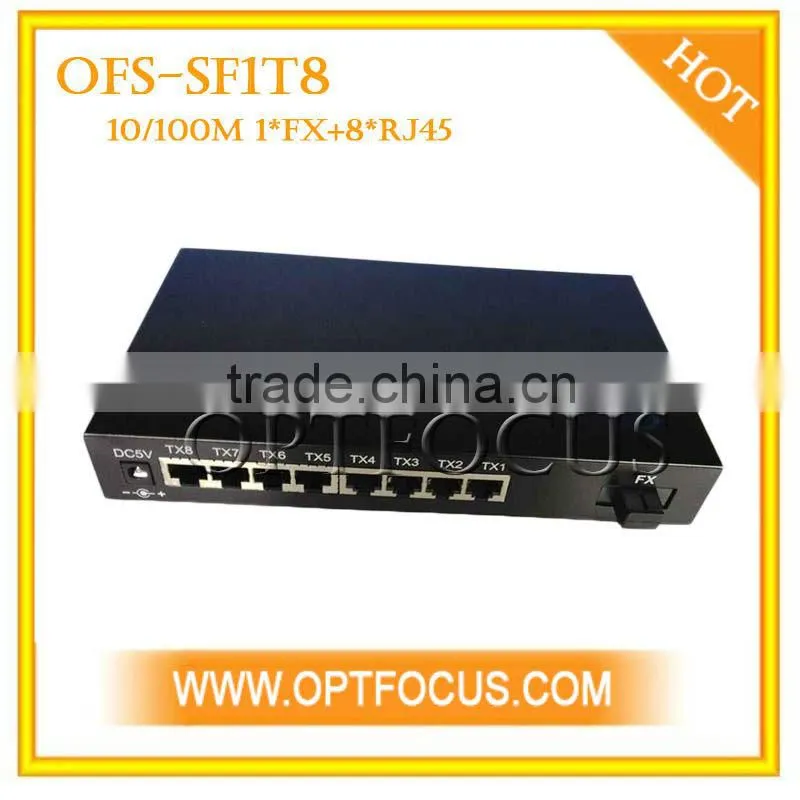 8 ports Gigabit Ethernet Optical Fiber Switch