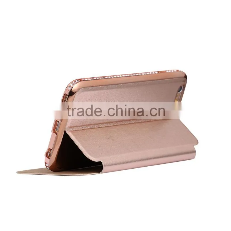 2015 Metal Cell Phone Leather Cases for iPhone