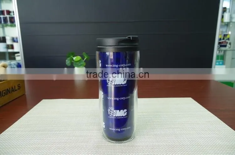 custom logo double wall plastic color changing magic coffee pp tumbler