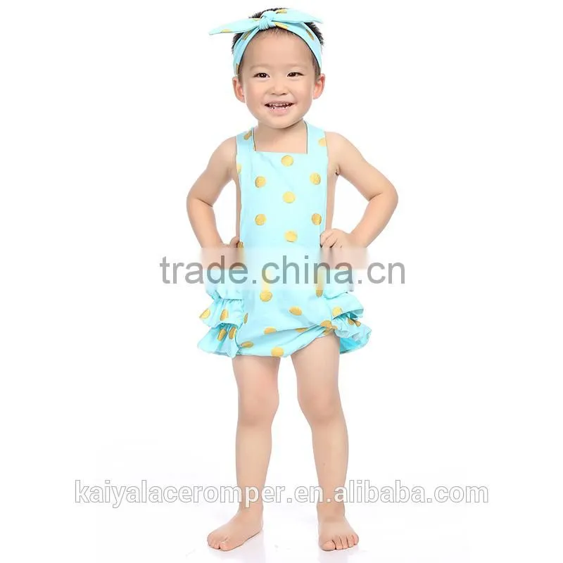 YiWu KaiYa wholesale golden baby romper with ruffle