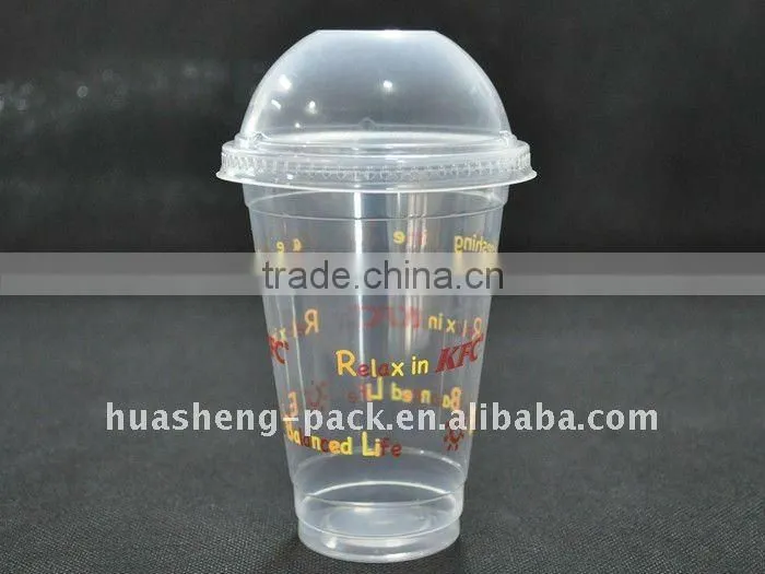 transparent disposable plastic juice cup