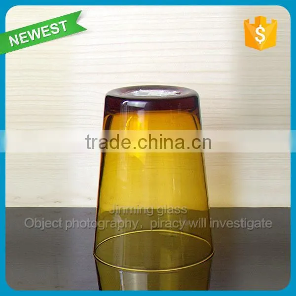 Wholesale Amber Short Wine Glass Cup Colored Glass Tumbler
