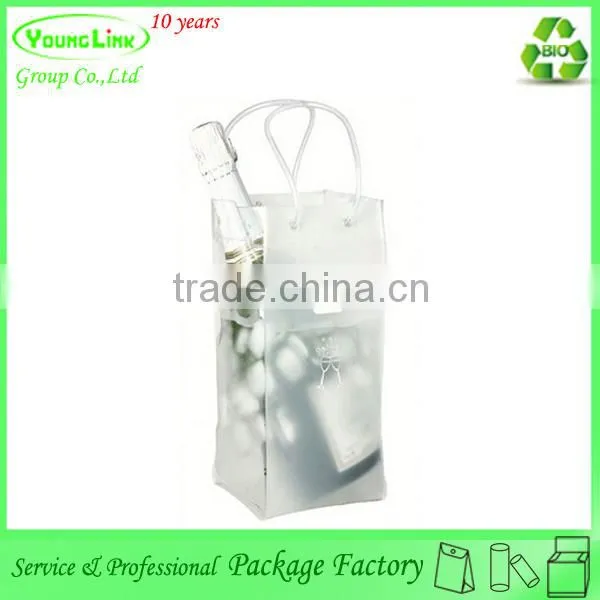 Customized clear cheap plastic ice bag for wine