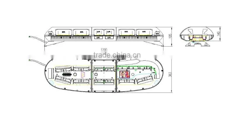 fire truck/police car/ambulance vehicle led emergency lightbar TD-6208