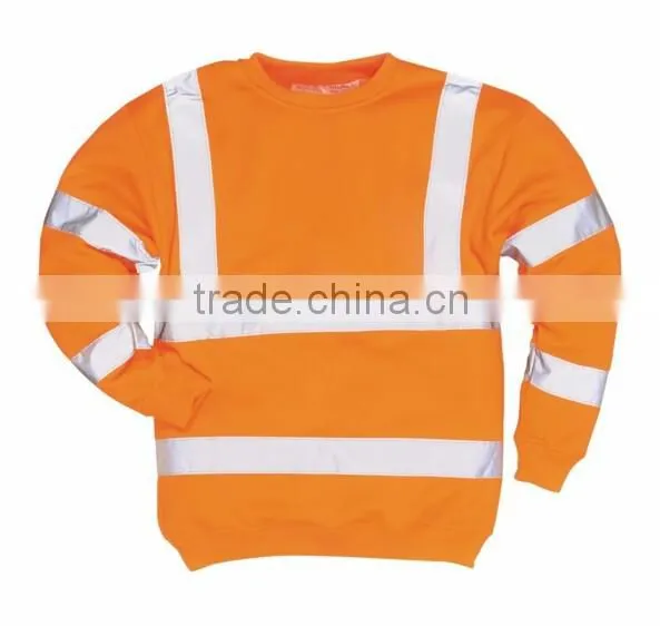 Hot selling Safety High Visibility Warm Shirt Adults Sweatshirt With Reflector