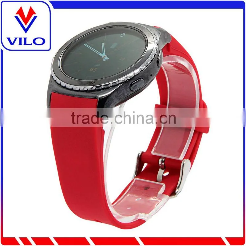 Red Smart Watch Bracelet Silicon watch Band /Leather Strap Wristband For SAMSUNG GEAR S R750