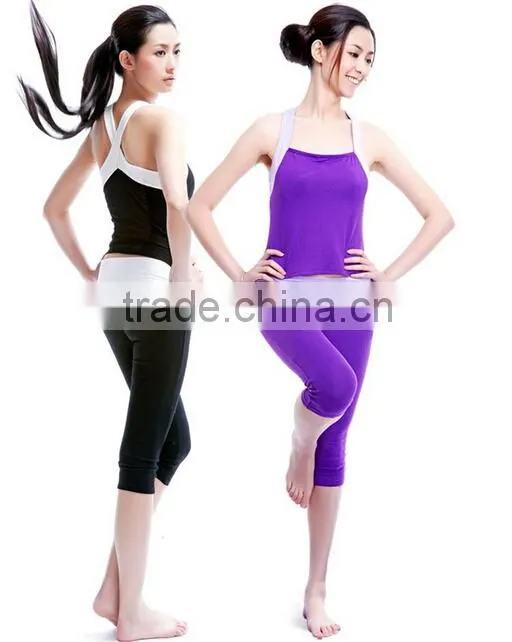Red fitness clothing with black flower print
