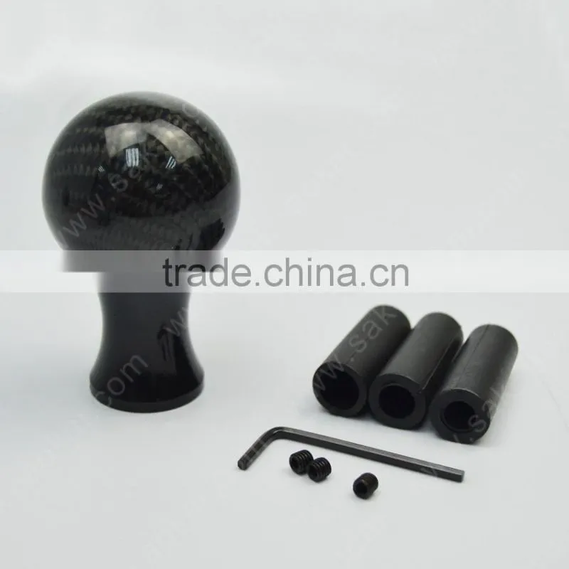 Racing Real Black 3K Carbon Fiber Aluminum Ball Gear Shift Knob Head