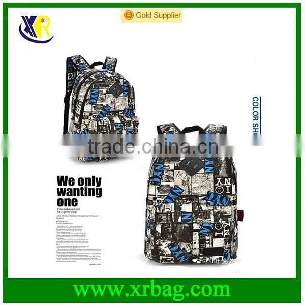 2015 full print canvas school bag backpack for girls