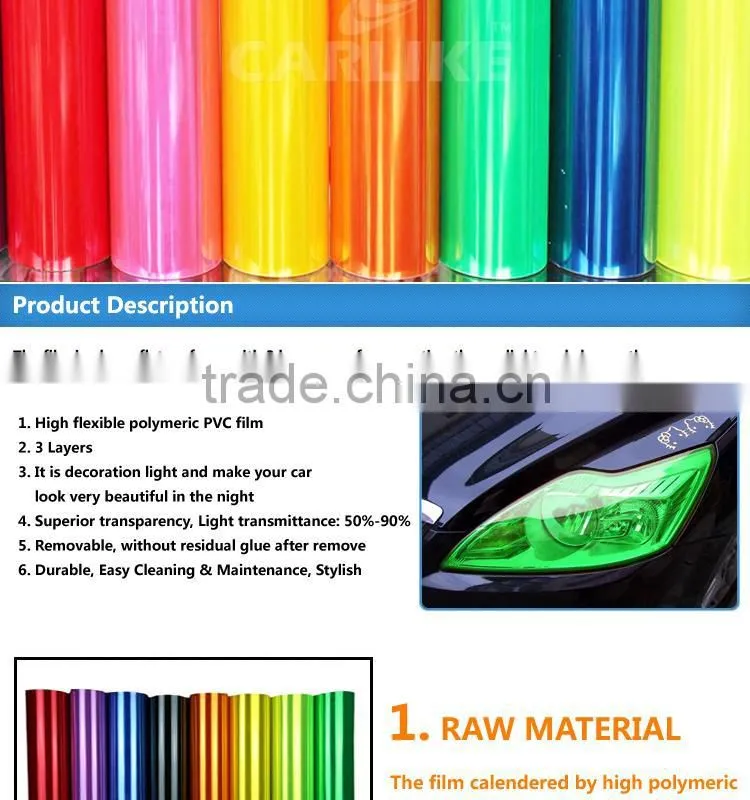 SINO CAR STICKER Waterproof PVC Vinyl Sticker Car Headlight Tint Film