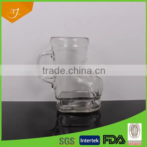Custom Glassware Manufacturer Boot Shape Glass Beer Mug, High Quality Boot Shape Glass Beer Mug