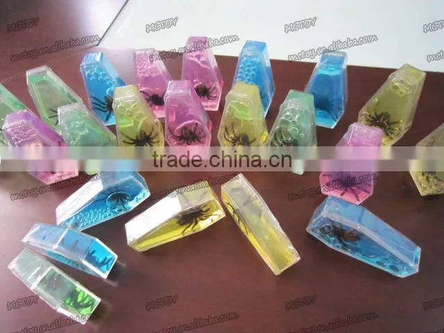 Factory supplier wholesale Crystal Coffin putty with dinosaur frog spider lizard alien crystal gift crystal toy crystal ball
