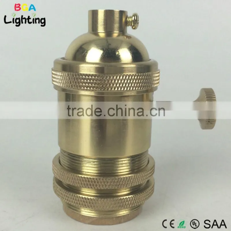 E26 Brass vintage iron light socket With Switch for DIY Pendant light