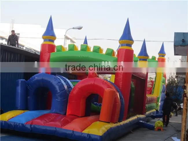 Colorful giant inflatable obstacle/inflatable obstacle course for fun/inflatable combo for kids play