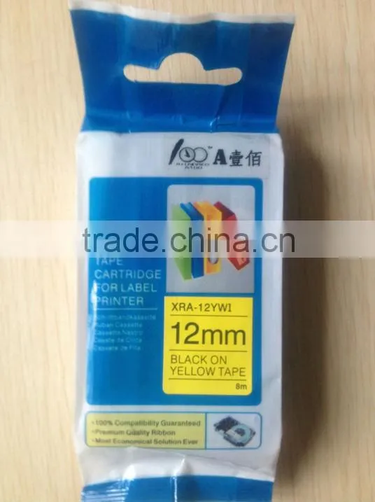tape cartridge for label printer XR-12GN1 black on green 12mm label ribbon