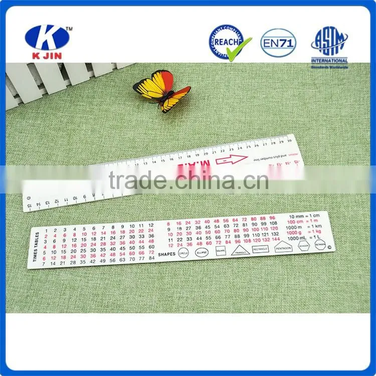 Hot selling 30cm double side plastic ruler style with nutcracker ruler for measuring waist