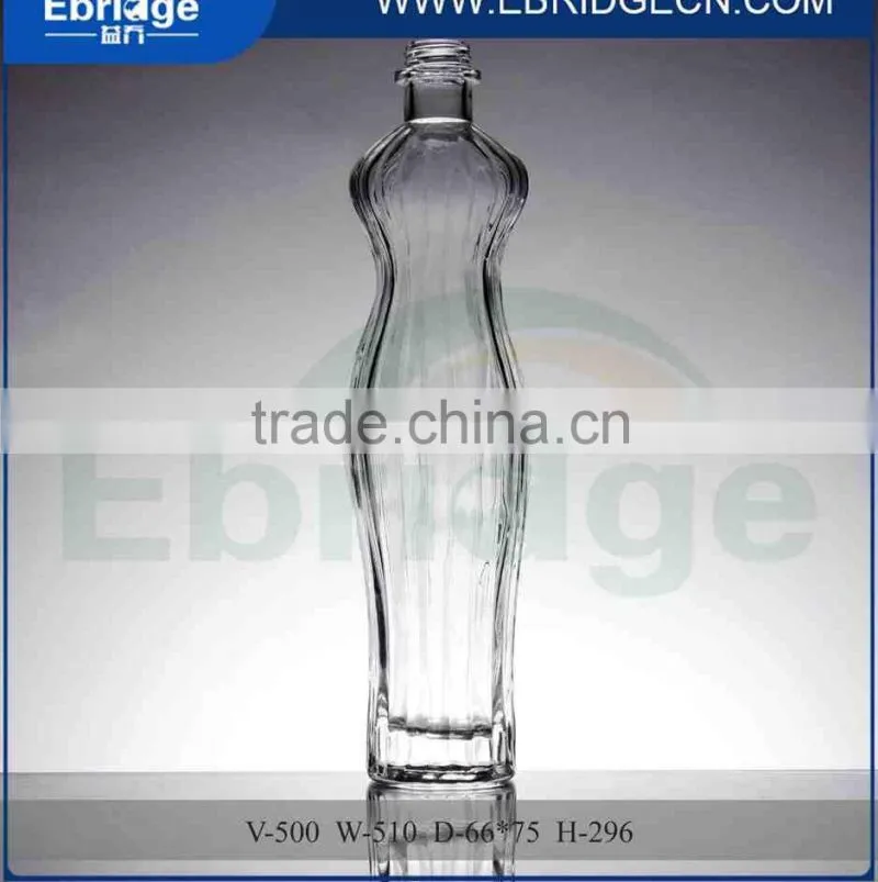 500ml body shaped liquor alcohol glass wine bottles wholesale